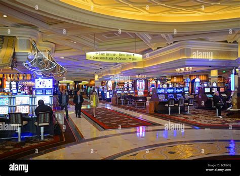 Casino inside Bellagio Resort in Las Vegas, Nevada, USA. The hotel is owned by MGM Resorts ...