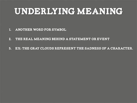 Underlying Meaning