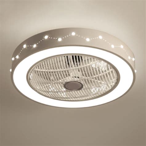 Ceiling Fan with Lights Enclosed Round LED Dimmable Ceiling Lighting Fan 4 Style | eBay