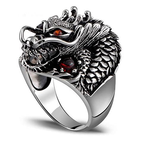 Men's Sterling Silver Dragon Ring - Everything Dragon Shop