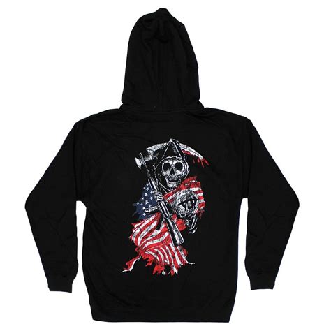 BikerOrNot Store - Sons of Anarchy - Reaper Flag Hoodie (Black), $49.97 (http://store.bikerornot ...