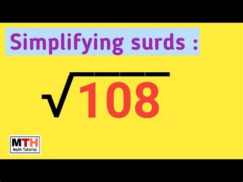 How to simplify root 108 - YouTube