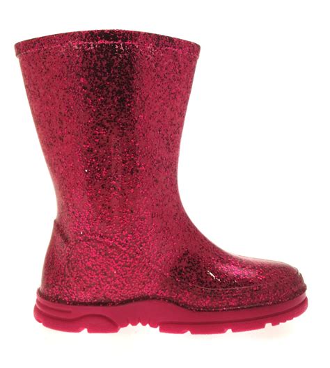 Girls Pink Peppa Pig Wellington Boots Kids Glitter Snow Wellies Size UK 4 - 10 | eBay