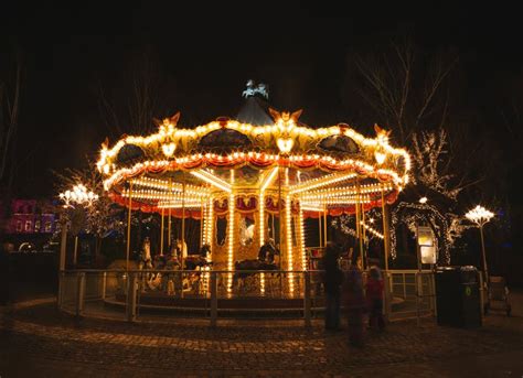 Christmas Lights in Amusement Park Liseberg, Gothenbur, Sweden Stock Image - Image of carnival ...