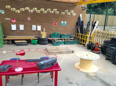 EYFS builders yard, construction area. Outdoor Learning | Preschool ...