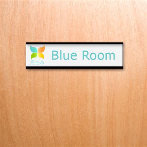 8x2 Custom Office Name Plates with full color logos and name printed on durable plastic