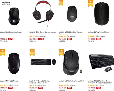 Logitech Wireless Keyboard, Gaming Mouse & Headset Up to 70% Discount From RM17.90