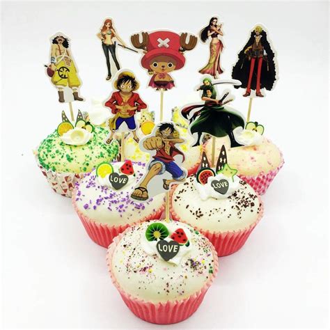 KBN 24pc Japanese Anime One Piece Cartoon Cake Cupcake Toppers: Amazon.com: Grocery & Gourmet Food