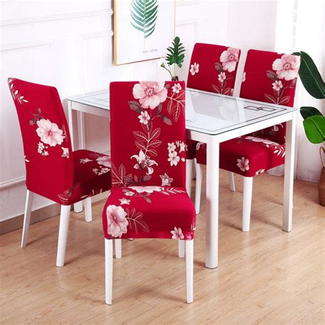 Red Floral Cherry Blossom Print Dining Chair Cover – Decorzee