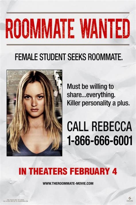 New Wanted-Style Poster for The Roommate - HeyUGuys