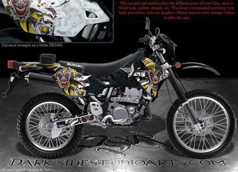 SUZUKI 2000-2020 DRZ400 DRZ400SM GRAPHICS KIT "THE JESTERS GRIN" WHITE ...