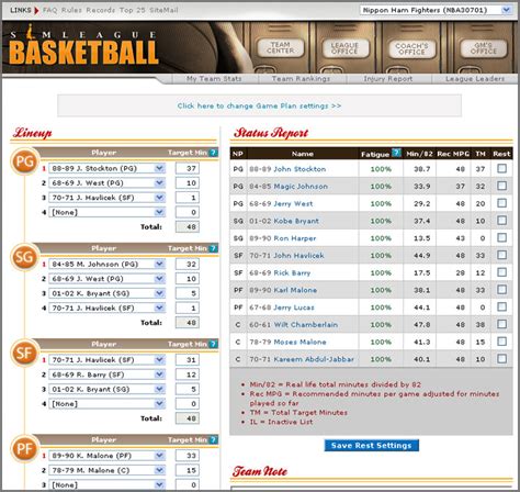 SimLeague Basketball - Fantasy Basketball Simulation and Basketball Sim ...
