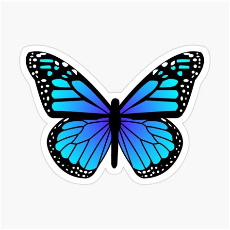 Blue Butterfly Sticker by piperbrantley | Sticker art, Cute laptop ...