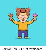 110 Royalty Free Cute Boy Holding Ice Cream Cartoon Clip Art - GoGraph