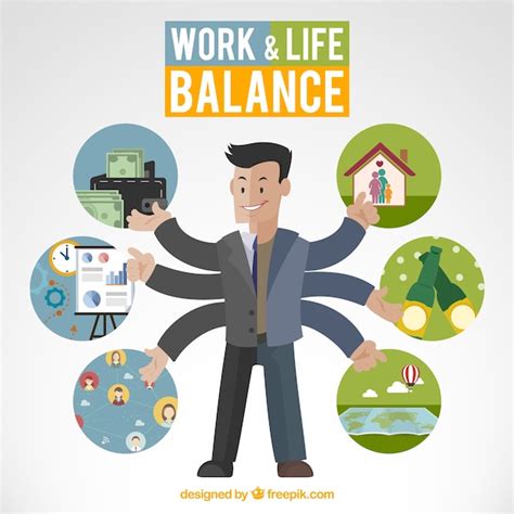 Premium Vector | Work and life balance illustration