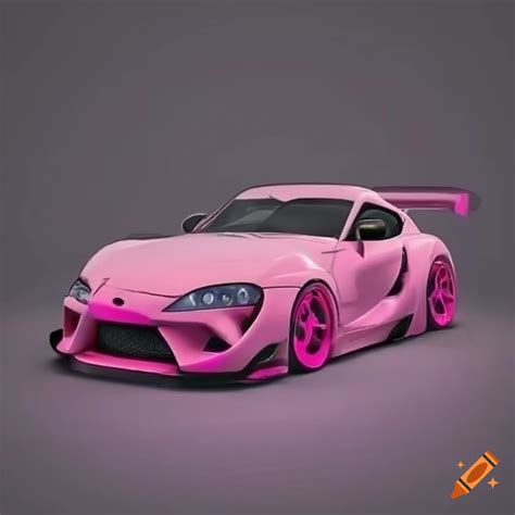 Pink anime-style toyota supra mk5 on Craiyon