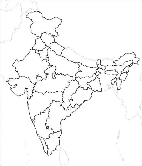 Blank Outline India map | India map, Outline images, Map outline