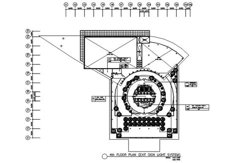 4th floor plan of exit sign light system in detail AutoCAD drawing, dwg ...