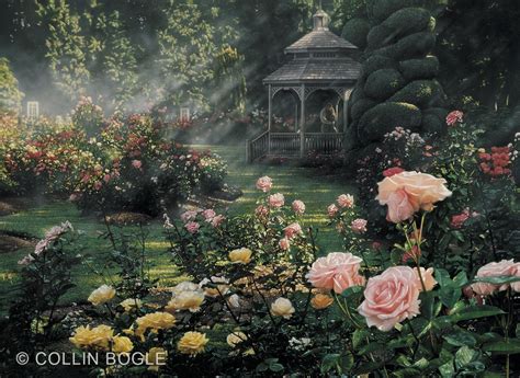 Rose Garden Painting, Rosegarden Print, Rose Garden Artwork, Garden ...