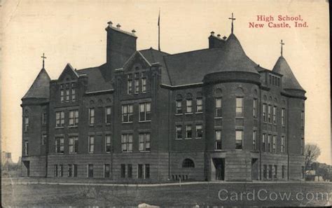 High School New Castle, IN Postcard