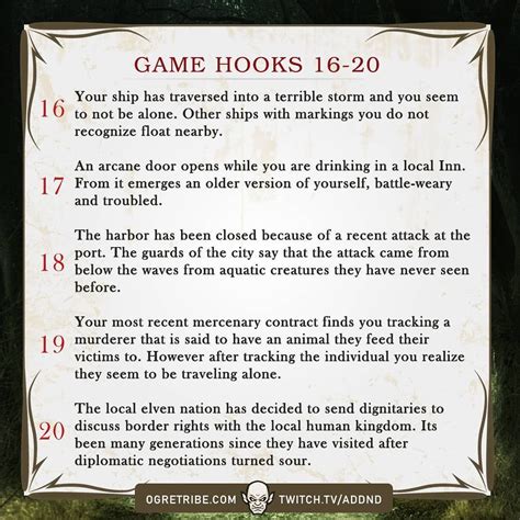 Gamehook 16-20 | Dnd stories, Dungeon master's guide, Dungeons and ...