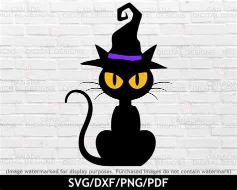 Halloween cat svg Black cat png Halloween vector clipart | Etsy