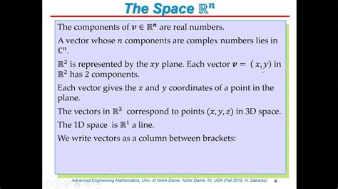 Lecture 7 - Vector Spaces and Subspaces, the Column Space and the Nullspace - YouTube