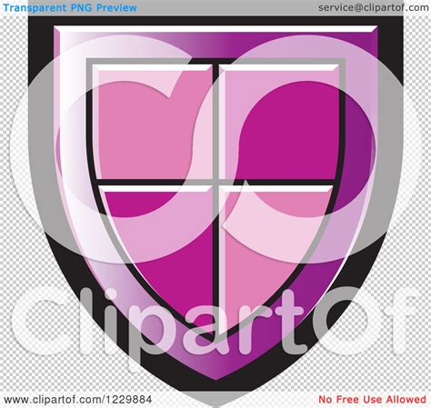 Clipart of a Purple Shield Icon - Royalty Free Vector Illustration by ...