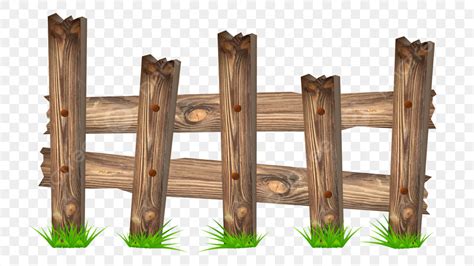 Grass Fence Vector Art PNG, 3d Old Wood Fence Png With Grass Vector Art ...