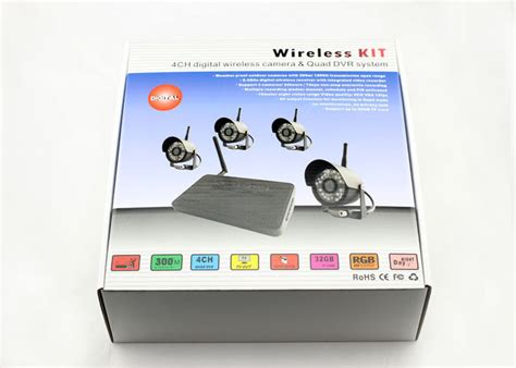 Indoor 4 Camera Wireless DVR Security System , Home DVR Security System