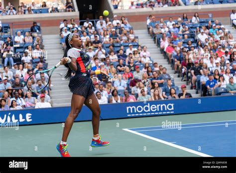 Coco Gauff (USA) competing in R3 at the 2022 US Open Stock Photo - Alamy