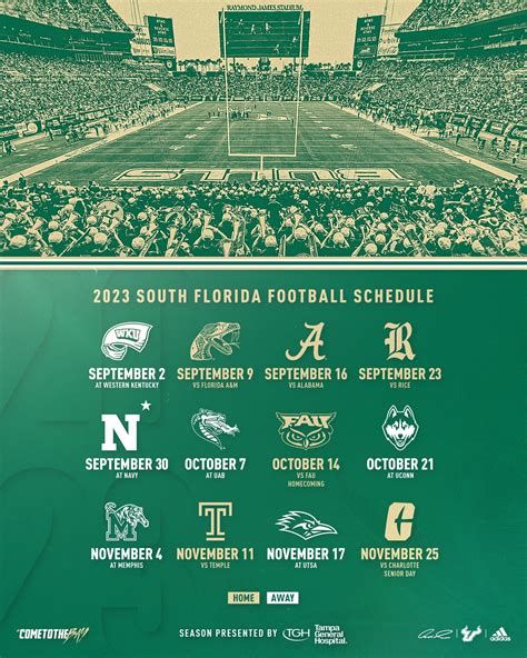 The 2023 USF Football Schedule has been released! : r/GoBulls