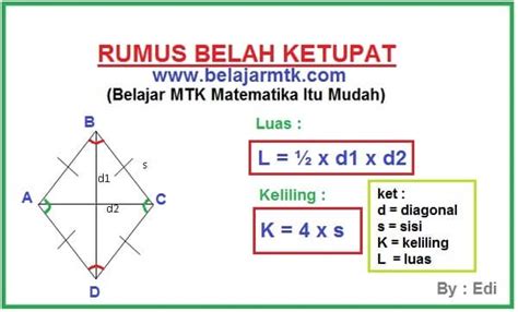 Rumus Luas Permukaan Prisma Belah Ketupat Berwarna - IMAGESEE