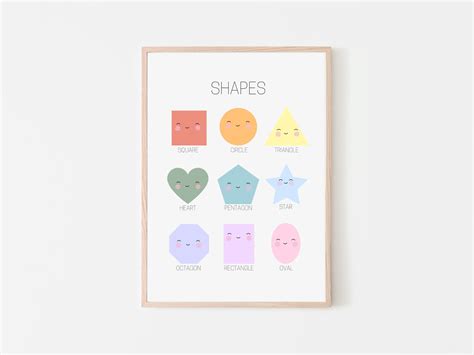 Shapes Poster for Kids Educational Print Shape Posters - Etsy