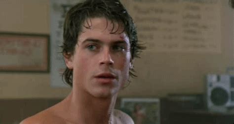 When he plays a hockey player in 1986's Youngblood. | Rob Lowe '80s ...