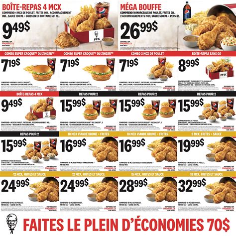 KFC Canada Mailer Coupons (Quebec), until October 11, 2020