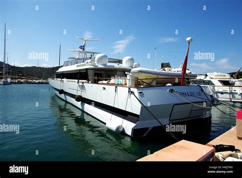 Porto Cervo, Sardinia. Sherghar, the yacht of Prince Karim Aga Khan Stock Photo - Alamy