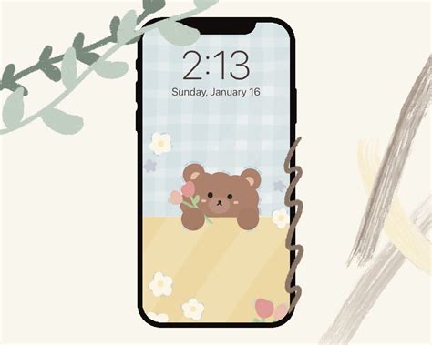 Blue Bear Wallpaper Cute Bear Aesthetic Simple iPhone XR Wallpapers ...