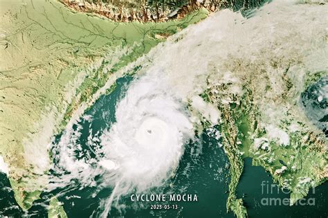 Cyclone Mocha 2023 Cloud Map Indian Ocean 3D Render Color Digital Art ...