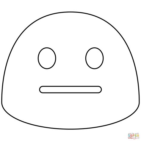 Neutral Face Emoji Outline Emoji Coloring Pages Emoji Emoji Pictures ...