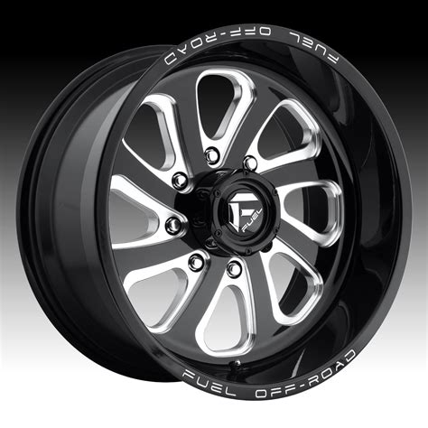 Fuel Flow D587 8-Lug Gloss Black Milled Custom Truck Wheels Rims - D587 ...