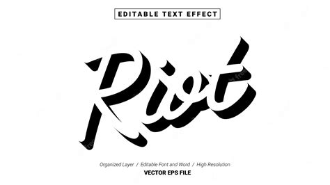 Premium Vector | Editable riot font. typography template text effect style. lettering vector ...