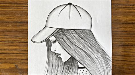 How to draw a girl wearing a hat step by step || Easy drawing ideas for ...