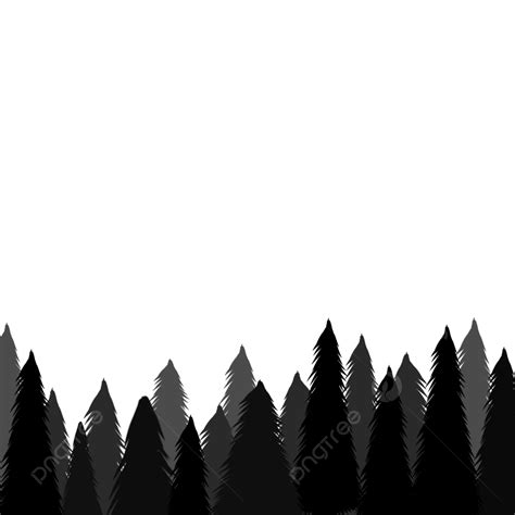 Pine Tree Forest Silhouette Vector PNG, Forest Silhouette Pine Tree, Forest, Pine Tree ...