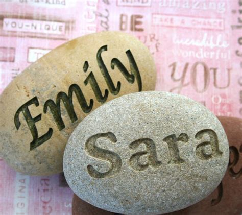 Customized Name Stone - Hand engraved name or word stones by SJ-Engrav ...