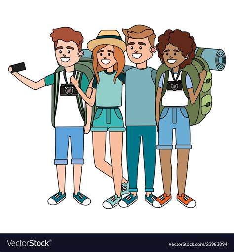 Tourist people cartoon Royalty Free Vector Image