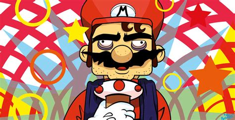 Mario eating a mushroom by Machateo on DeviantArt