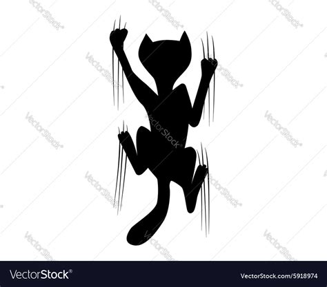 Climbing cat silhouette Royalty Free Vector Image