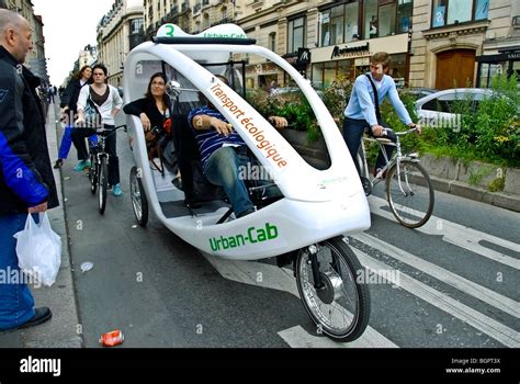 Paris, France, Private Transportation, Bicycle-Taxi on Street, Urban Cab, UNUSUAL Paris driving ...