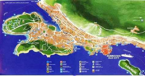 Map of Dubrovnik, Croatia